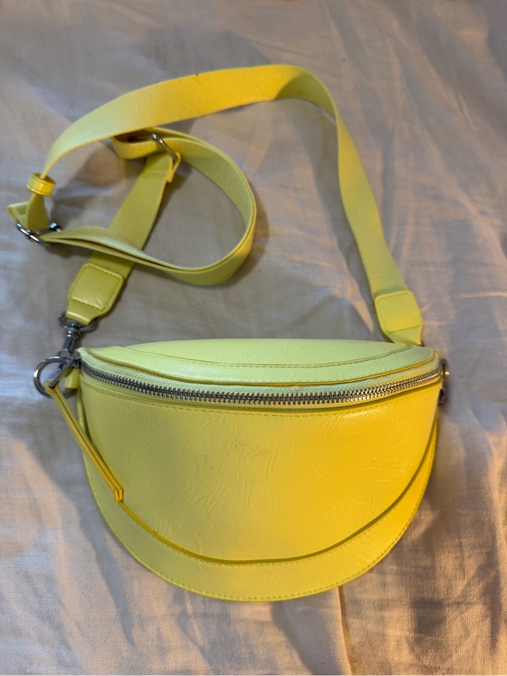 NWOT  Yellow Citron Crescent Crossbody Bag